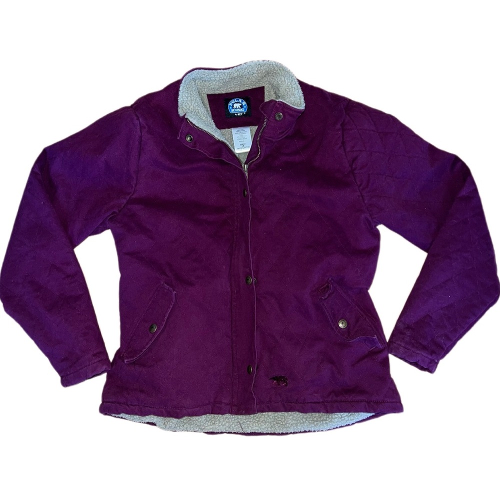 Polar King Diamond Quilted Purple Zip Up Coat